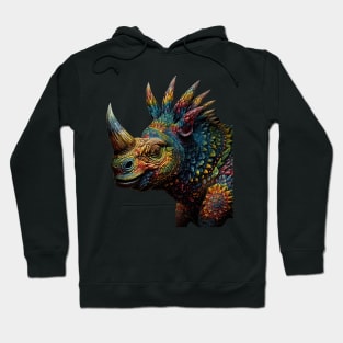 Colorful Horned Dino Too Hoodie